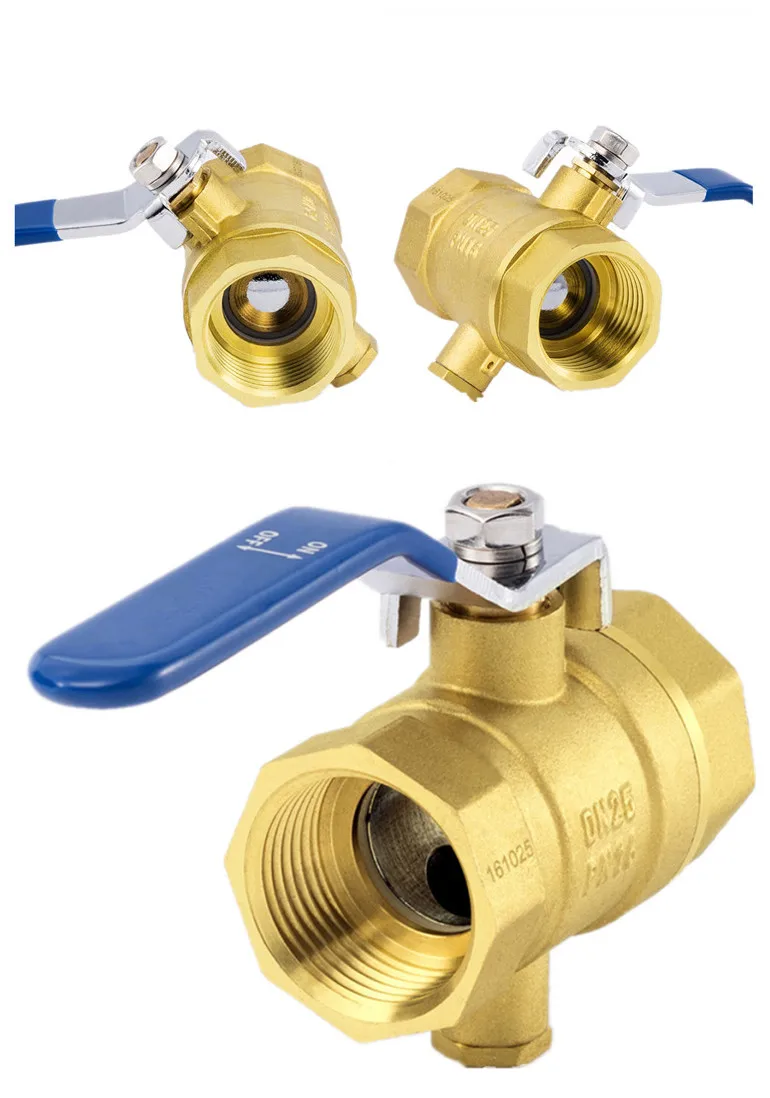 CW216 manual internal thread temperature measuring brass ball valve