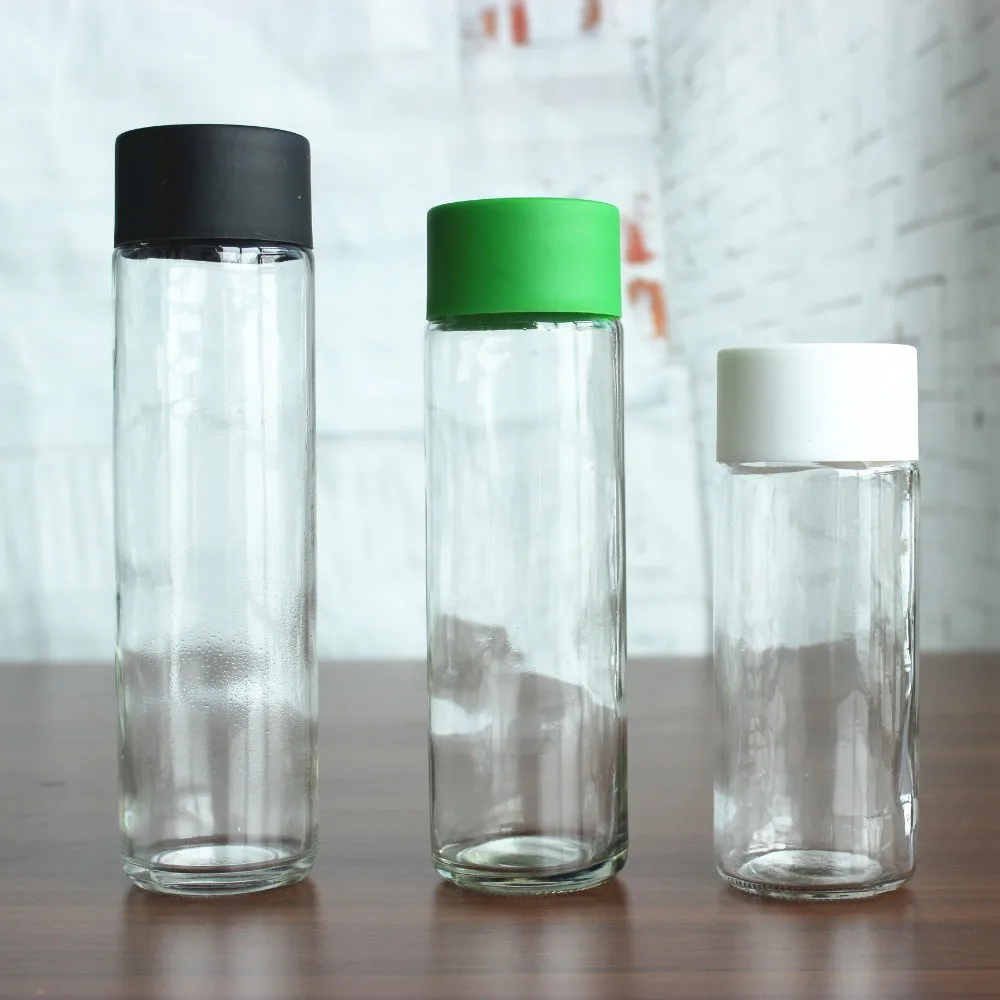 400ml Voss Style Water Bottle Drinking Glass Bottle With Plastic Lid Buy Voss Water Bottle 2384