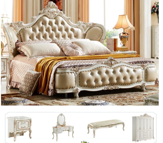 Luxury Classic King Size Wood Royal French Style Bedroom Furniture Set.jpg