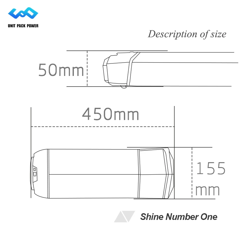 UPP brand Hot sale Rechargeable 36V 14.5Ah lifepo4 E-bike battery for bicycle with Rear hanger battery