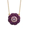 Wholesale high quality hot selling brass copper ruby topaz jewelry charm pendant necklace Ready to Ship