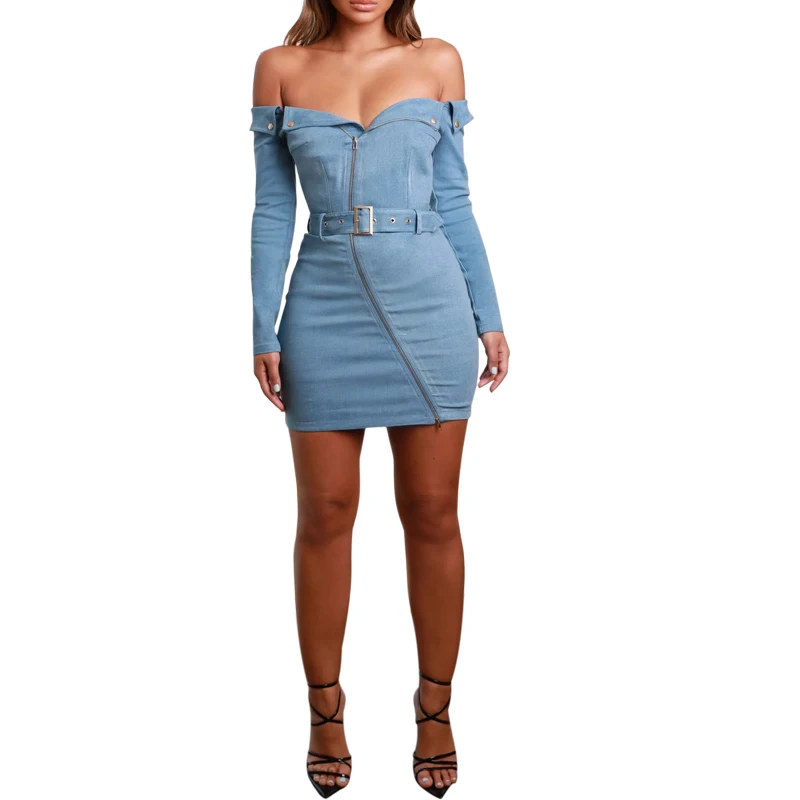 bardot denim dress