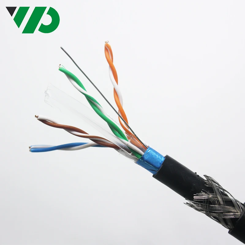 Sftp Double Shielded Pvc Insulation Copper Coated Wire Cat6 Lan Cable ...