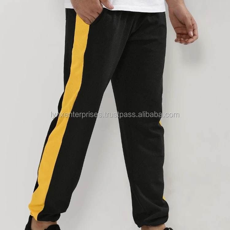 yellow side stripe trousers