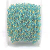 Blue Topaz gold Plated Wire Wrapped Wholesale Rosary Cluster Chain