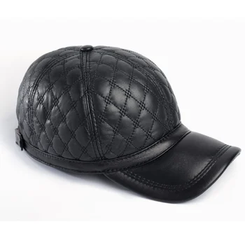 black leather caps mens