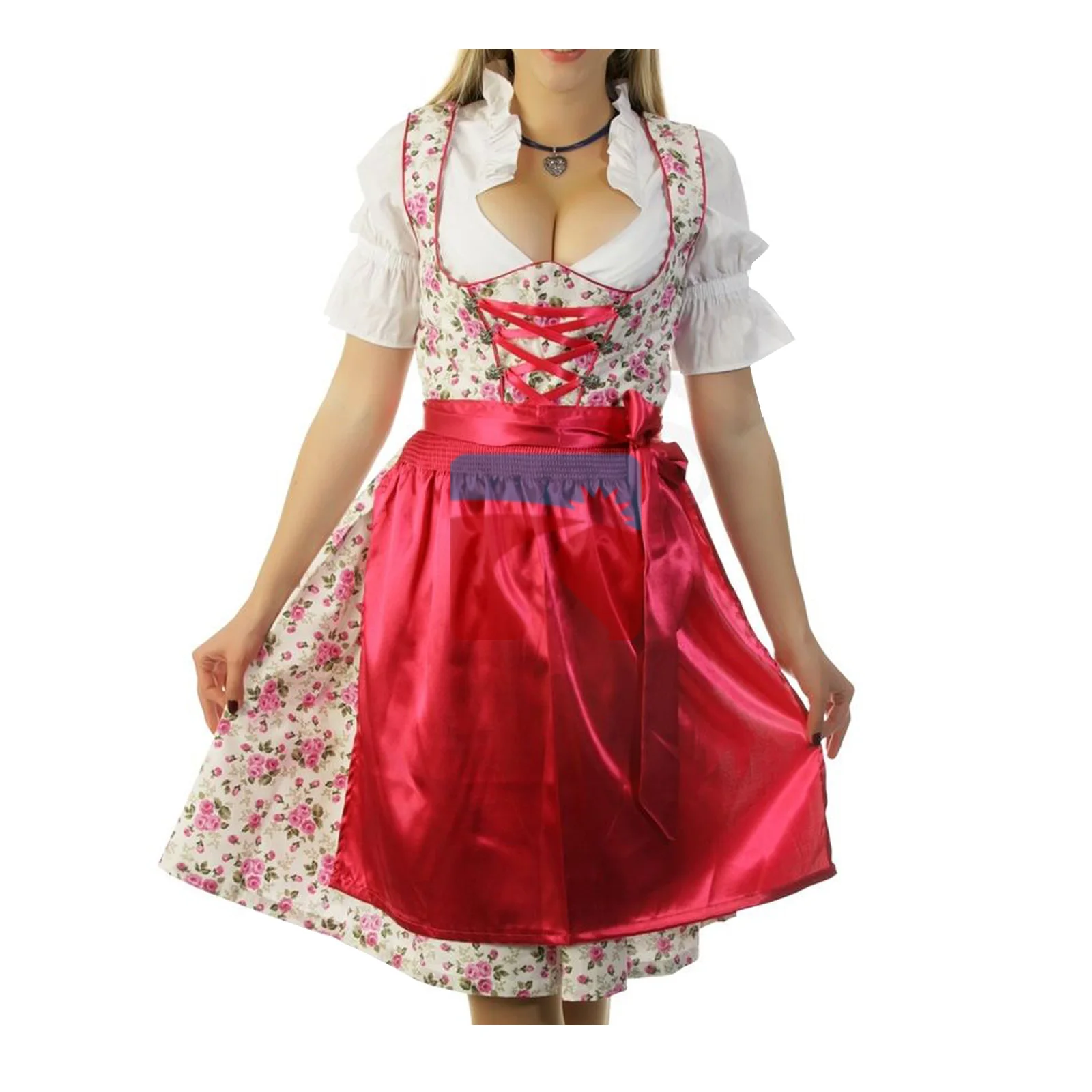 Plus Size Ladies German Dirndl Dress Oktoberfest Dirndl Lace Up ...