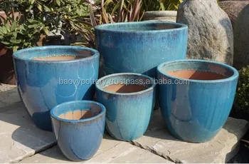 [ecova-shop] Vietnam Egg Glazed Ceramic Pottery Flower Planter - Buy ...