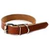 Custom Pet Collar Adjustable Strong Genuine Leather Collar For Dog