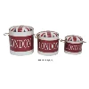 Union Jack Round Leather Storage Ottoman With Lids
