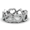 Wholesale Pave Setting Heart Shaped 925 Sterling Silver Diamond Eternity Band Micro Pave CZ Cubic Zirconia Wedding Band