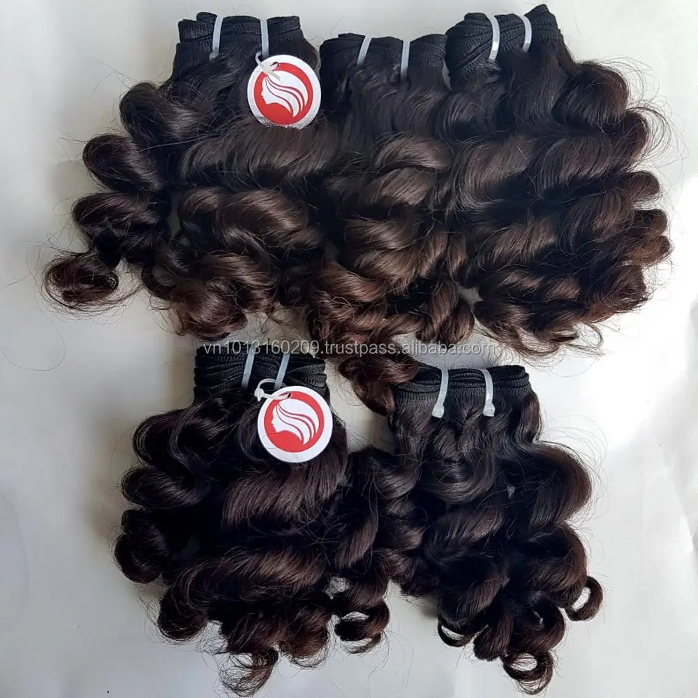 Natural Curly Light Brown Clip Hair Weave Extensions Long Wavy