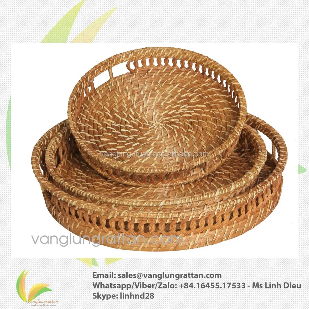 New Designed 2018 Set Of 2 Wholesale Rattan Basket From Vietnam Buy