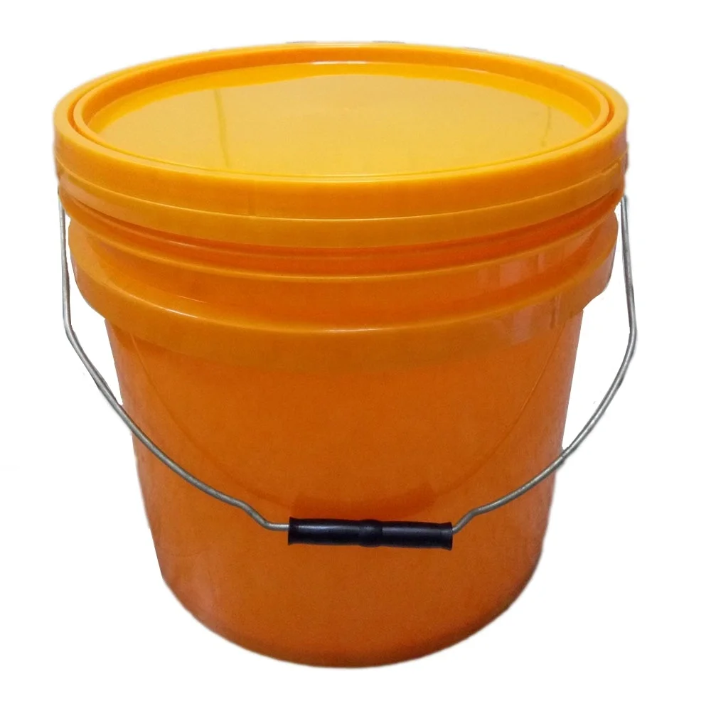 18l plastic polypropylene paint pail bucket with handle and lid