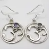 925 solid sterling silver faceted round blue iolite earrings wholesale gemstone jewelry new om shape unique designs