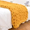 Soft Chenille Chunky Yarn Knitted Blankets Hand Knit Throw Blanket