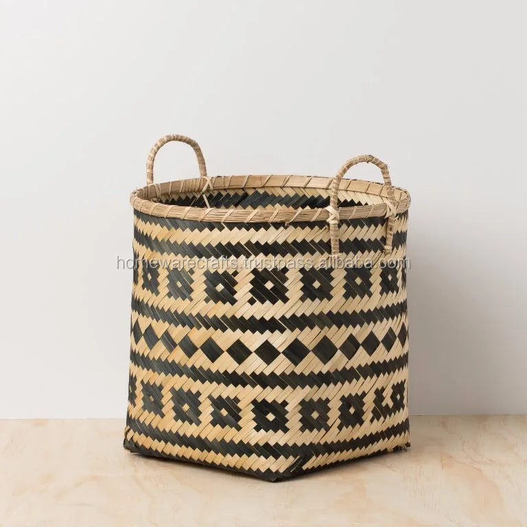 100 Handmade Natural Bamboo Basket High Quality / Wicker Bamboo Basket