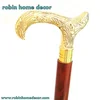3 FOLD DERBY ANTIQUE VICTORIAN DESIGN SOLID BRASS WOODEN WALKING STICK CANE