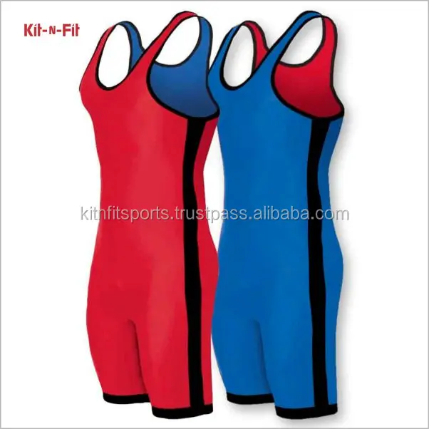 Reversible red and sales blue wrestling singlet