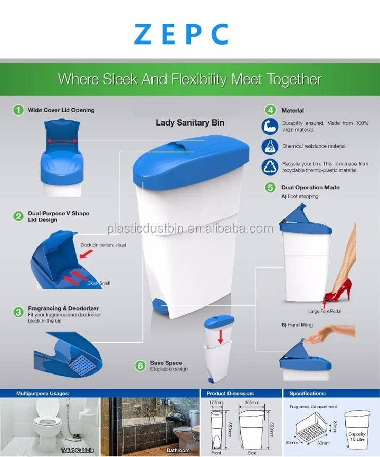 18l Toilet Feminine Hygiene Waste Bin Buy Feminine Hygiene Bin,Toilet