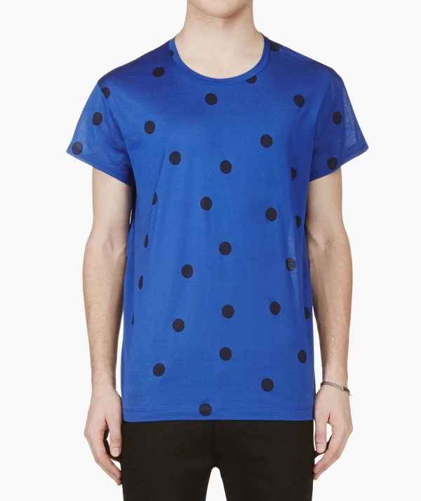 blue white dotted shirt