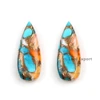Copper Oyster Turquoise Smooth Long Pear Briolette Loose Gemstone Beads