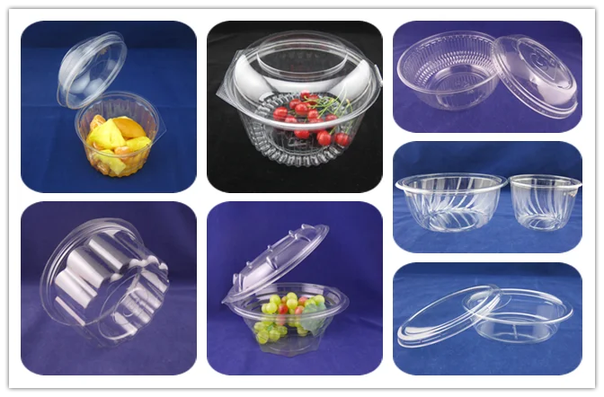 Custom Disposable Plastic take away fruit salad bowl with lid