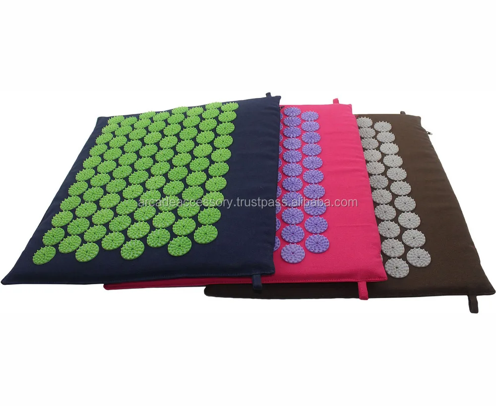 Shakti Yoga Mat For Back Massage Round White Button Fixed Without