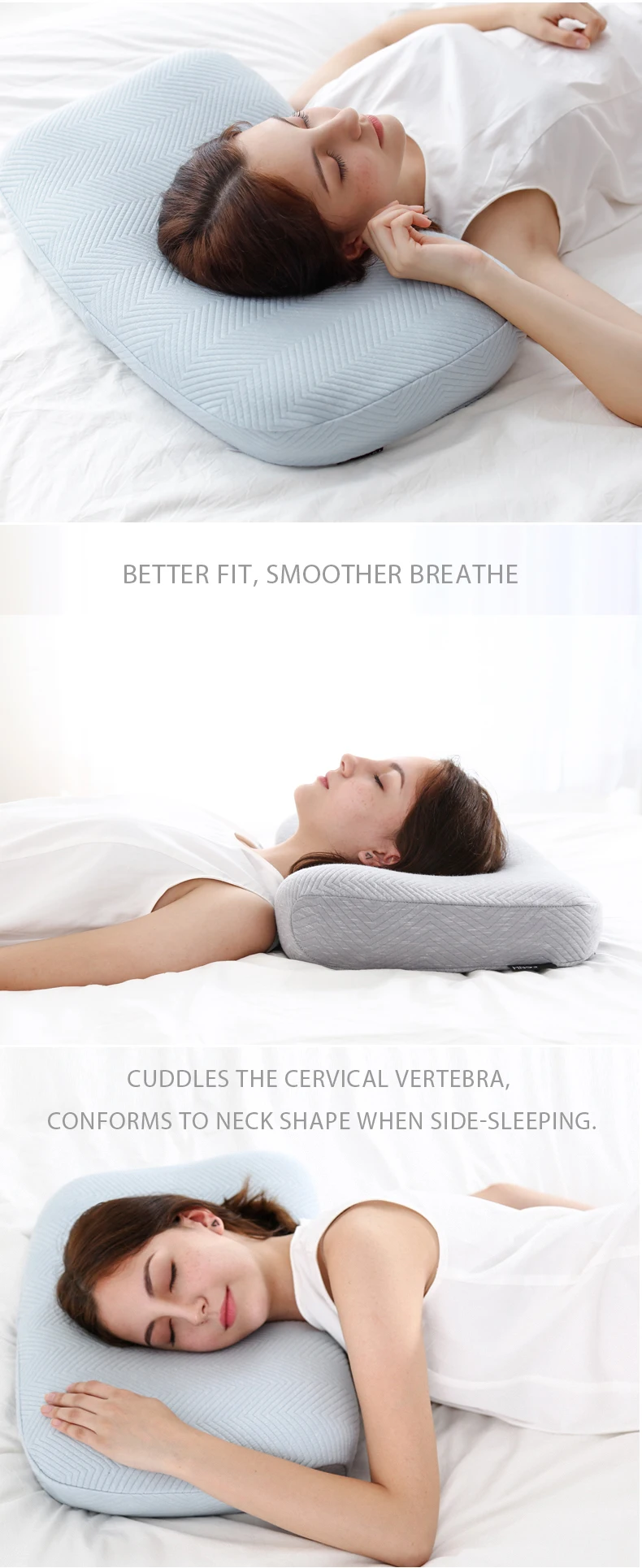 Adult Anti Snore Apnea Relief Memory Foam Pillow Anti Skid Pillow Snore