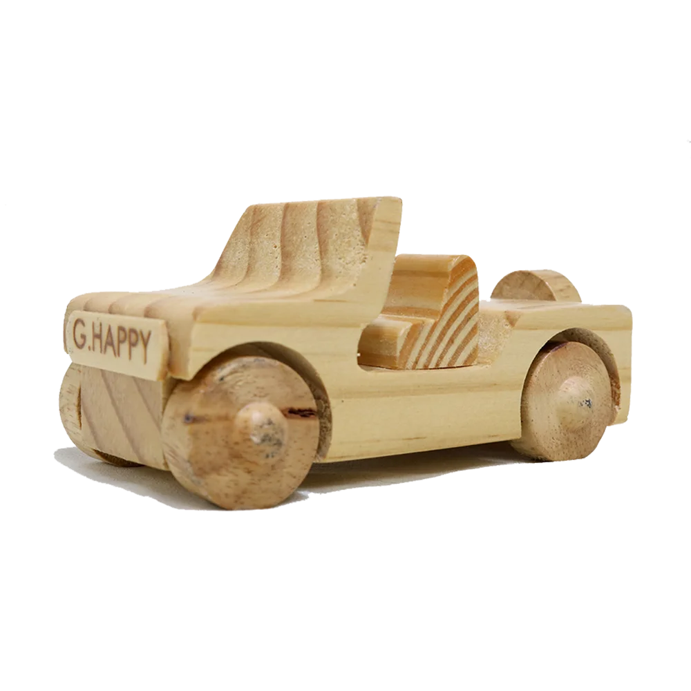 wooden mini jeep toy