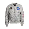 Wholesale White Designs Nylon NASA Bomber Jacket Men/MA-1 Flight Bomber Jacket