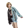 custom designed and developed denim heritage women casual jean bomber jacket streetwear fashion 2019
