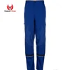 Men Royal Color Hi-Vis Reflective Work Trousers / Workwear Pants Multi Pocket, Panel With Reflective Pipping Pants