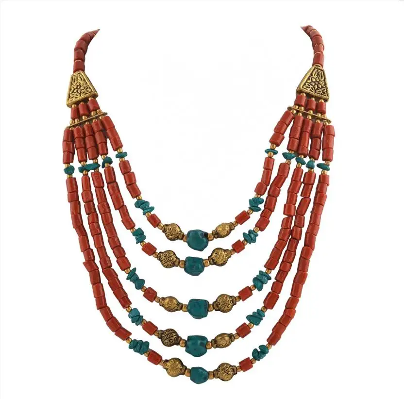 tibetan coral bead necklace