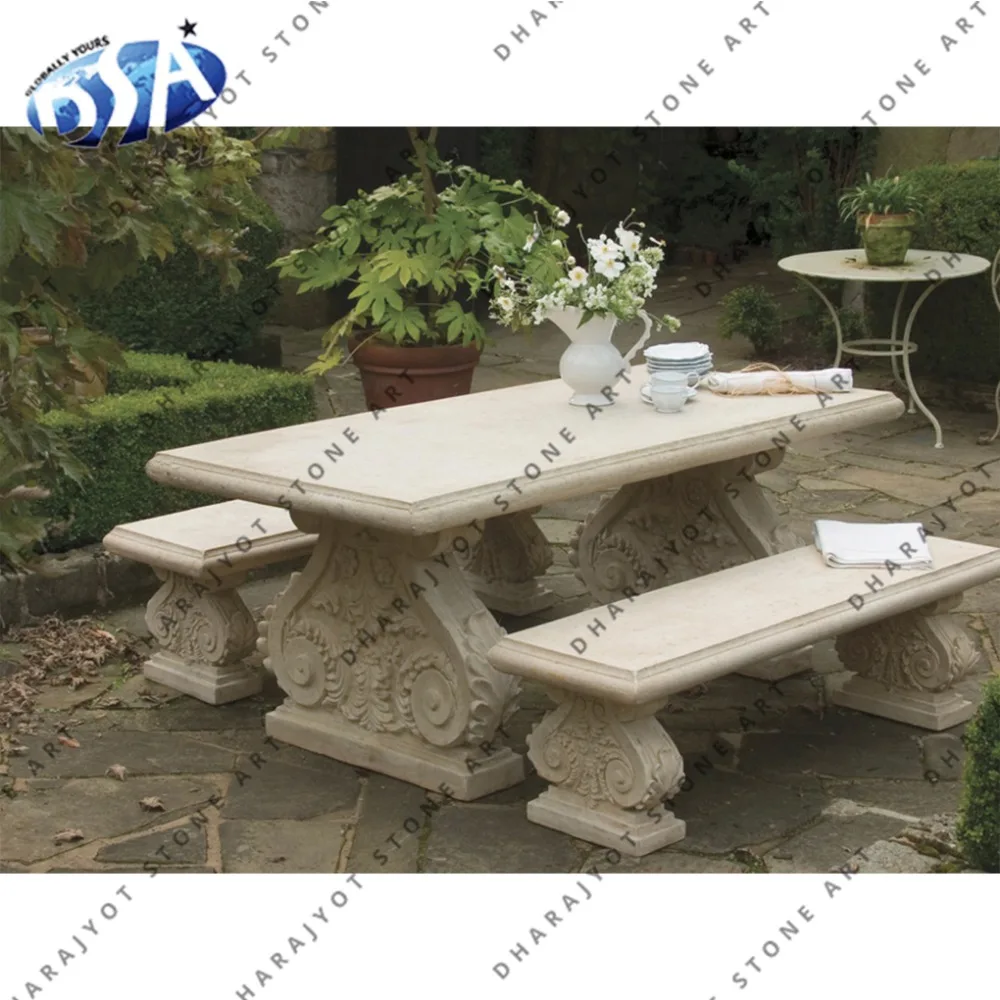 Hand Carved Cream Sandstone Garden Table And Bench - Buy Garden Furniture Bench,Hand Carved Dining Table,Decorative Outdoor Benches Product on Hand Carved Cream Sandstone Garden Table And Bench - Buy Garden Furniture Bench,Hand Carved Dining Table,Decorative Outdoor Benches Product on