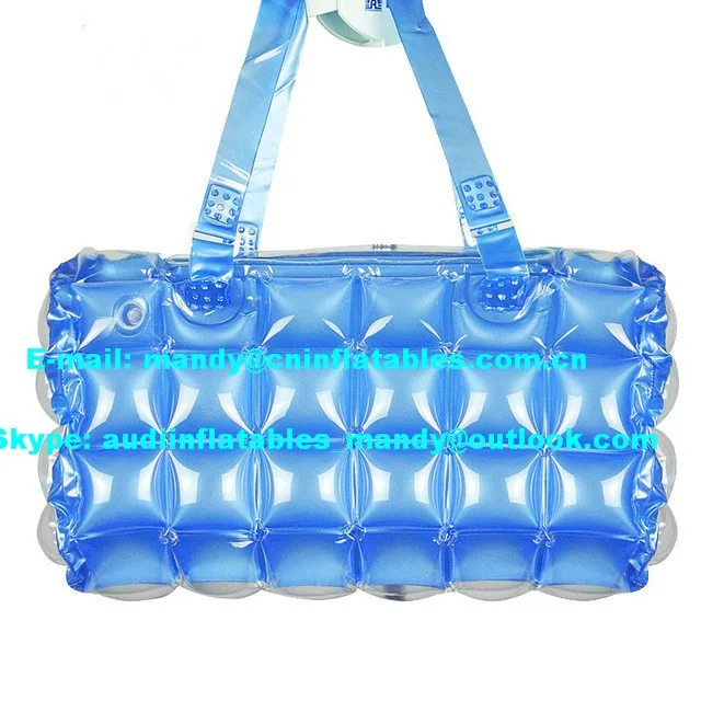 Bright Blue Inflatable Large Bubble Beach Bag,Bubble Tote,Red,Green