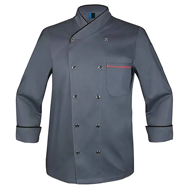 dailymall Men/’s Women Chef Jacket Coat Short Sleeve Badge Snap Button Uniform Chefwear
