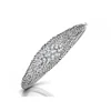 Fine Jewelry 18 Kt Solid White Gold Cubic Zirconia Women'S Vintage Wrist Bracelet Bangle 50 Grams