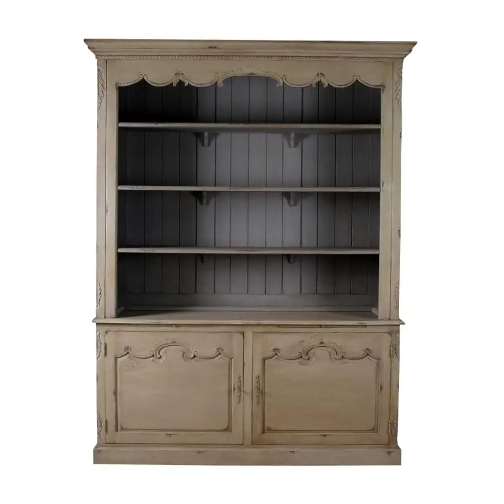 Indonesia French Furniture Open Bookcase 2 Doors Home Furniture