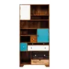 Rustic Vintage Style Multi Reclaimed Wood Color Bookcase