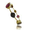925 Silver Yellow Gold Plated Pave Diamond Bangle