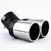 Details about Universal Car Rear Dual-outlet 61mm Exhaust Trim Tips Muffler Pipe Chrome Tail