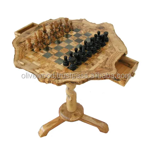 Olive Wood Coffee Chess Table Wooden Olive Wood Coffee Chess Table