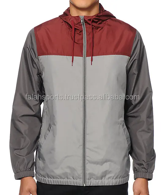 Wholesale Full Customize Khaki Windbreaker Jacket Men With Front