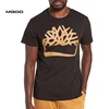 Light Weight Cotton Spandex Black Color Custom Gold Foil Printed T Shirts