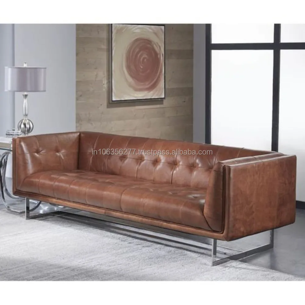 Indian Vintage And Industrial Leather Sofa - Buy Indian Vintage And ...