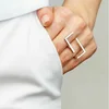 Modern Custom Minimalist Design Thin Bar Women Finger Ring For Girl's