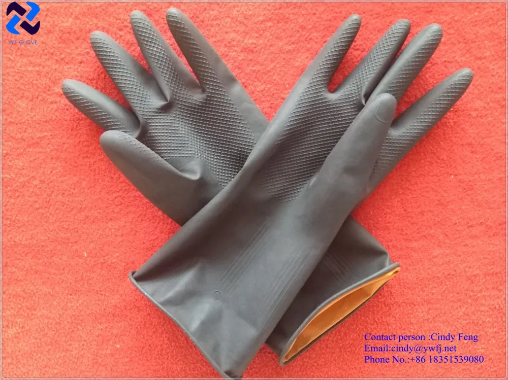 Black Sun Industrial Latex Gloves Heavy Duty Rubber Gloves 100g