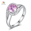 Twist Curl 925 Sterling Silver Wedding Engagement Ring 1.25 Ct Fancy Pink Stone Anniversary Accept Drop Shipping