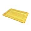 disposable plastic wooden printing pattern food tray sushi container cake container with Anti-fog lid